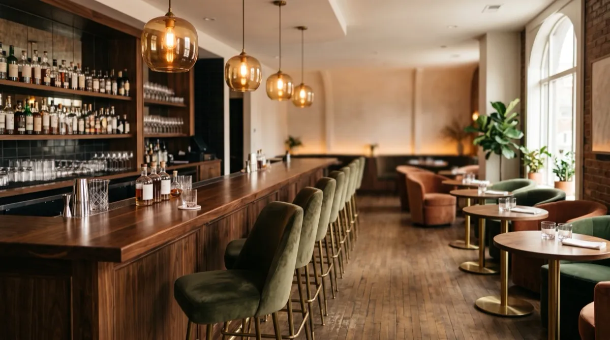Sports Bar Furniture: Spec Seating Around the Screen