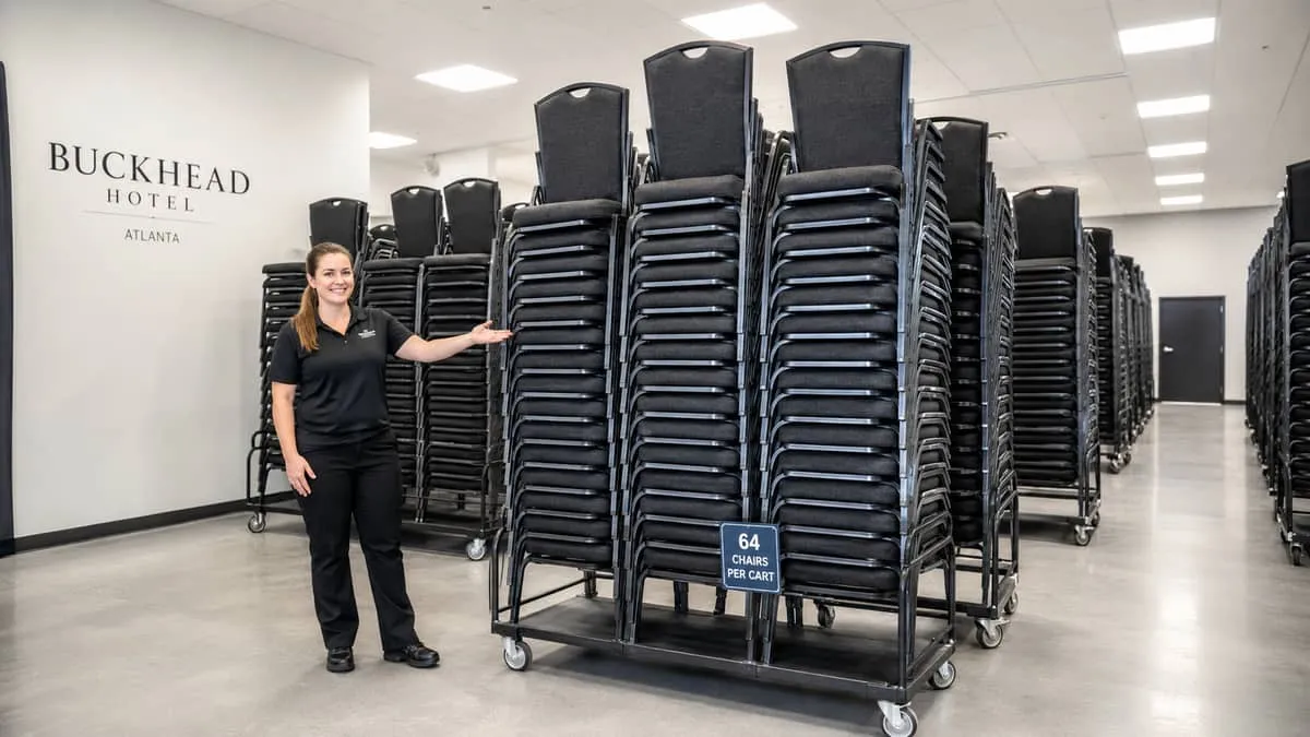Event chairs styled for a bulk venue order