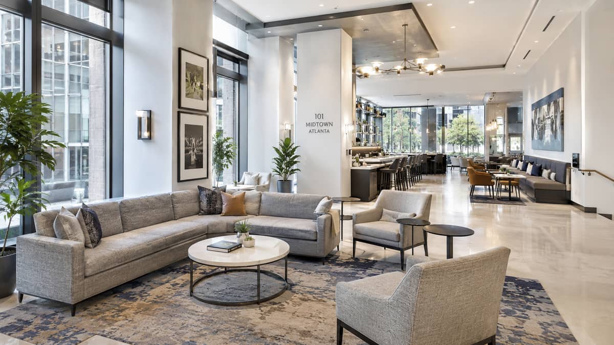 Meeting and banquet room furniture staged for a West Palm Beach convention property