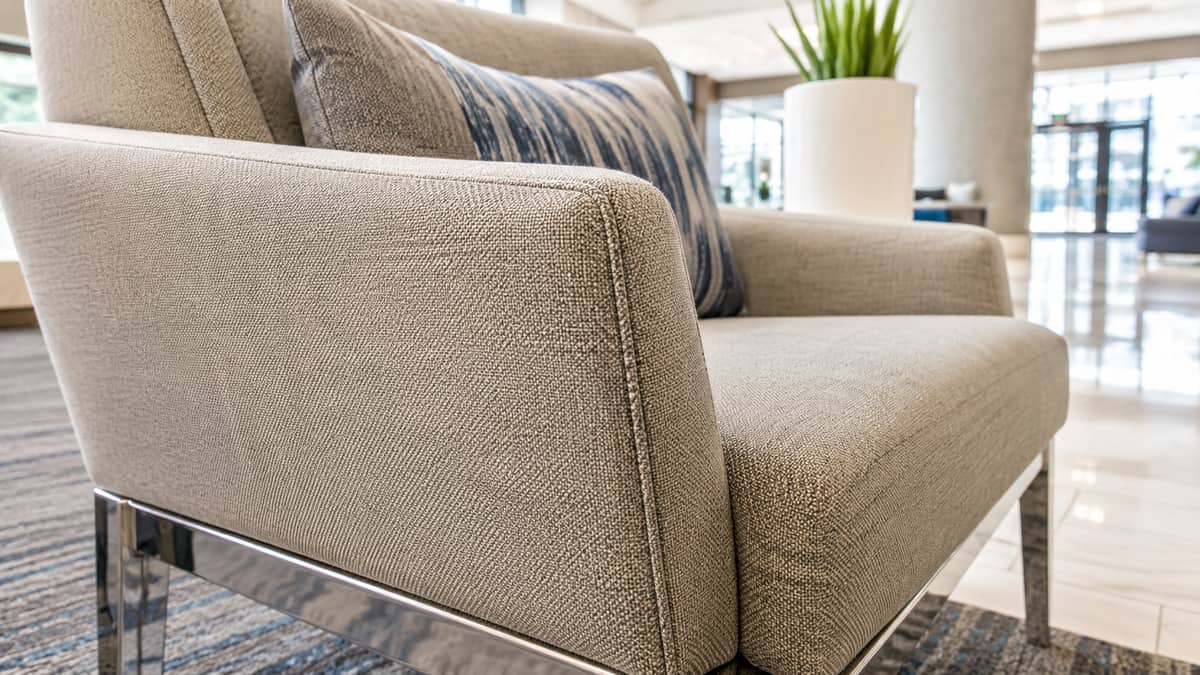 Hotel lobby lounge seating and sofas with contract-grade construction in a Dover property