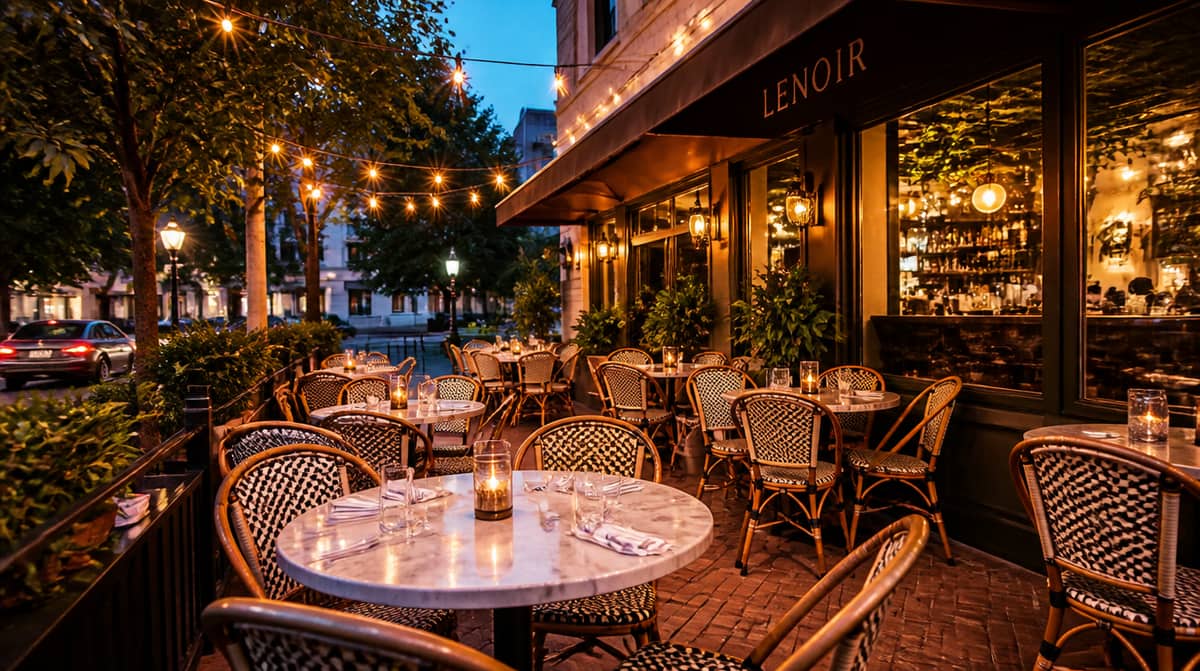 Cheyenne hotel patio furniture showing weighted powder-coated aluminum frames engineered to resist sustained High Plains wind