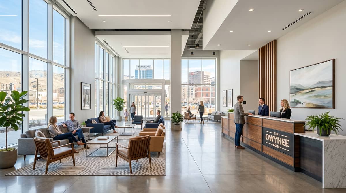 Contract-grade lounge seating and casegoods suited to a Hartford hotel lobby or meeting space renovation