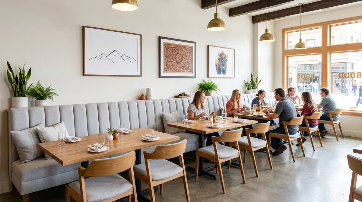 Contract-grade restaurant dining chairs in a Hartford commercial dining room showing reinforced frame construction and durable upholstery