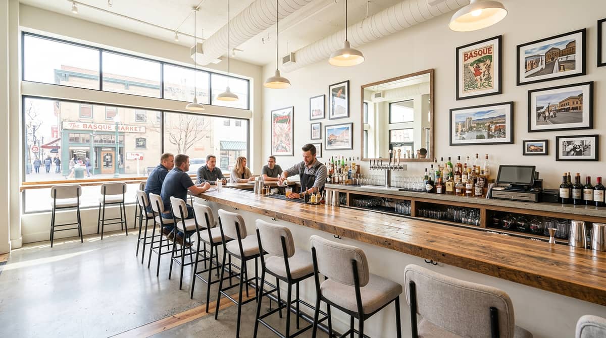 Restaurant patio and dining table bases for a Hartford venue showing commercial-grade cast iron and powder-coated steel construction