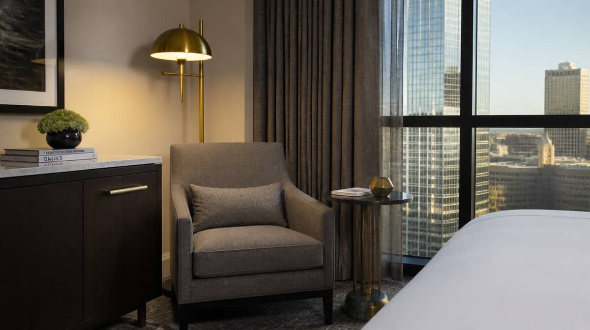Hotel lobby furniture near the Omaha convention corridor showing contract-grade seating built for heavy event traffic
