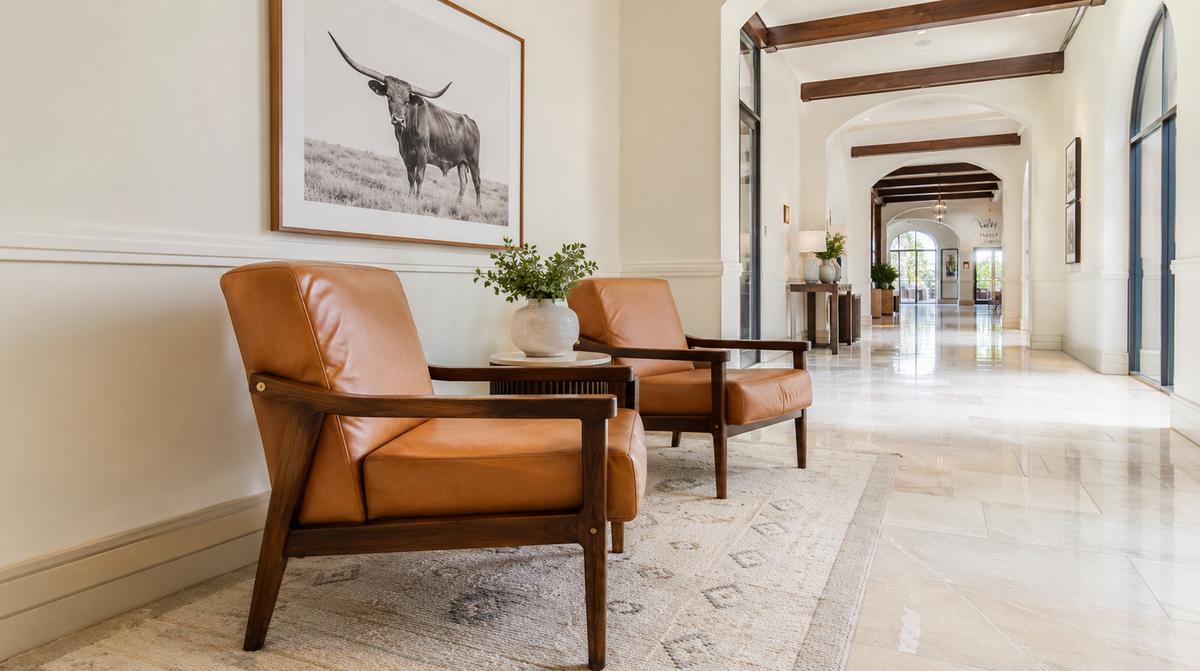 Contract-grade hotel lounge seating and casegoods suited to a Providence convention corridor property
