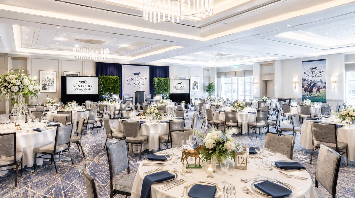 Banquet event furniture in a Louisville event space