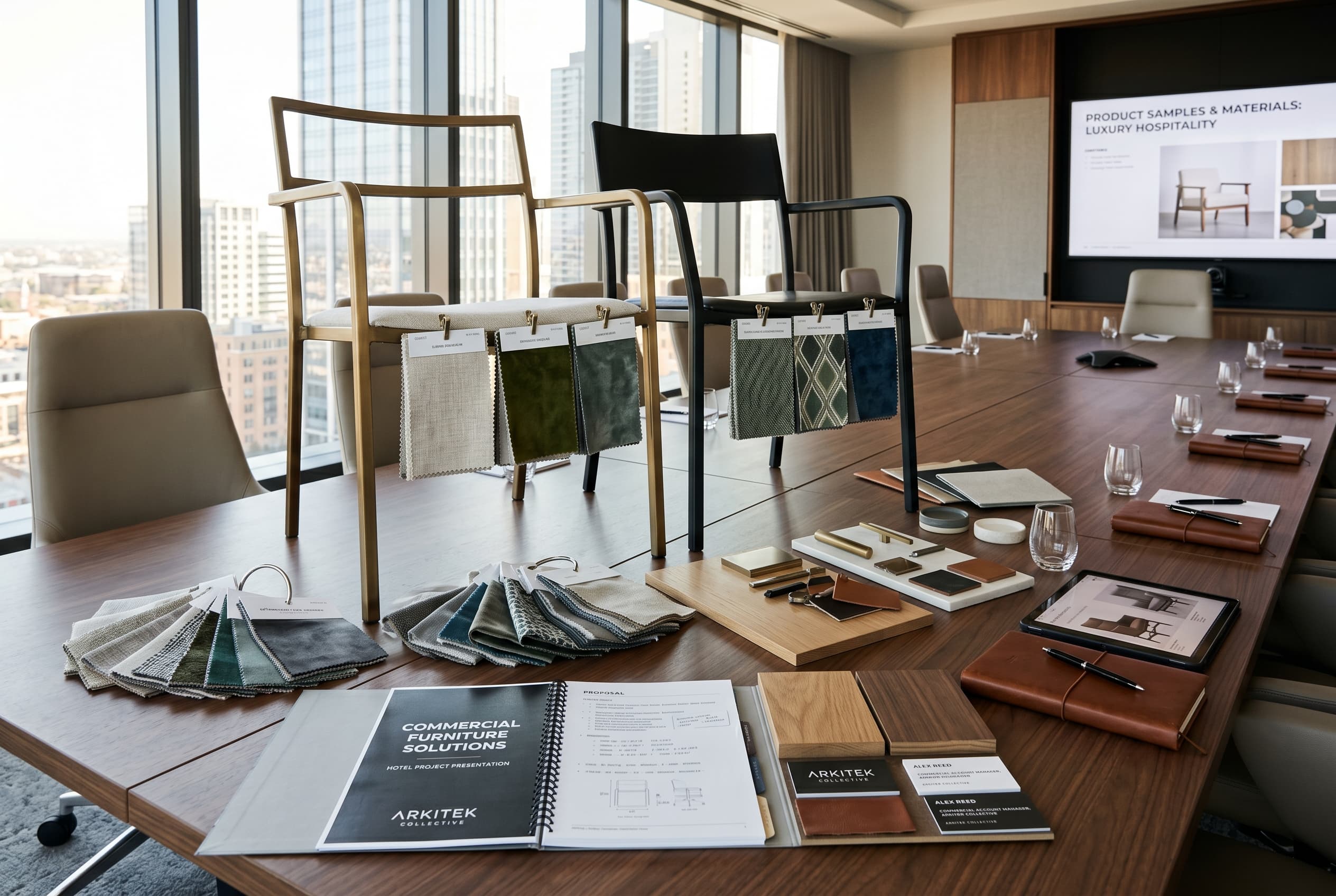 Completed commercial furniture installation in a Biloxi hospitality property showing coordinated contract-grade seating program