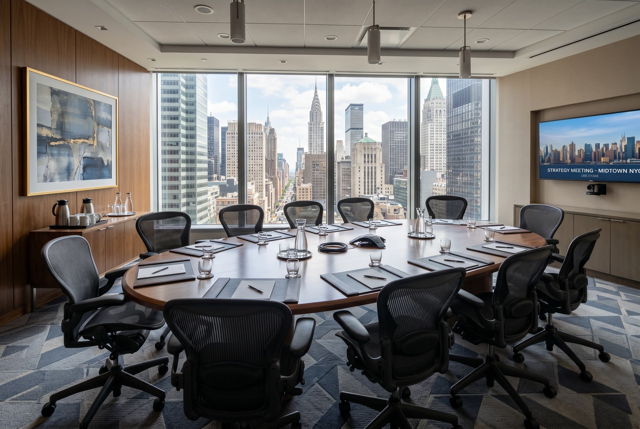 Hotel lobby lounge seating and casegoods in a Stamford property showing contract-grade construction for a corporate weekday check-in rush