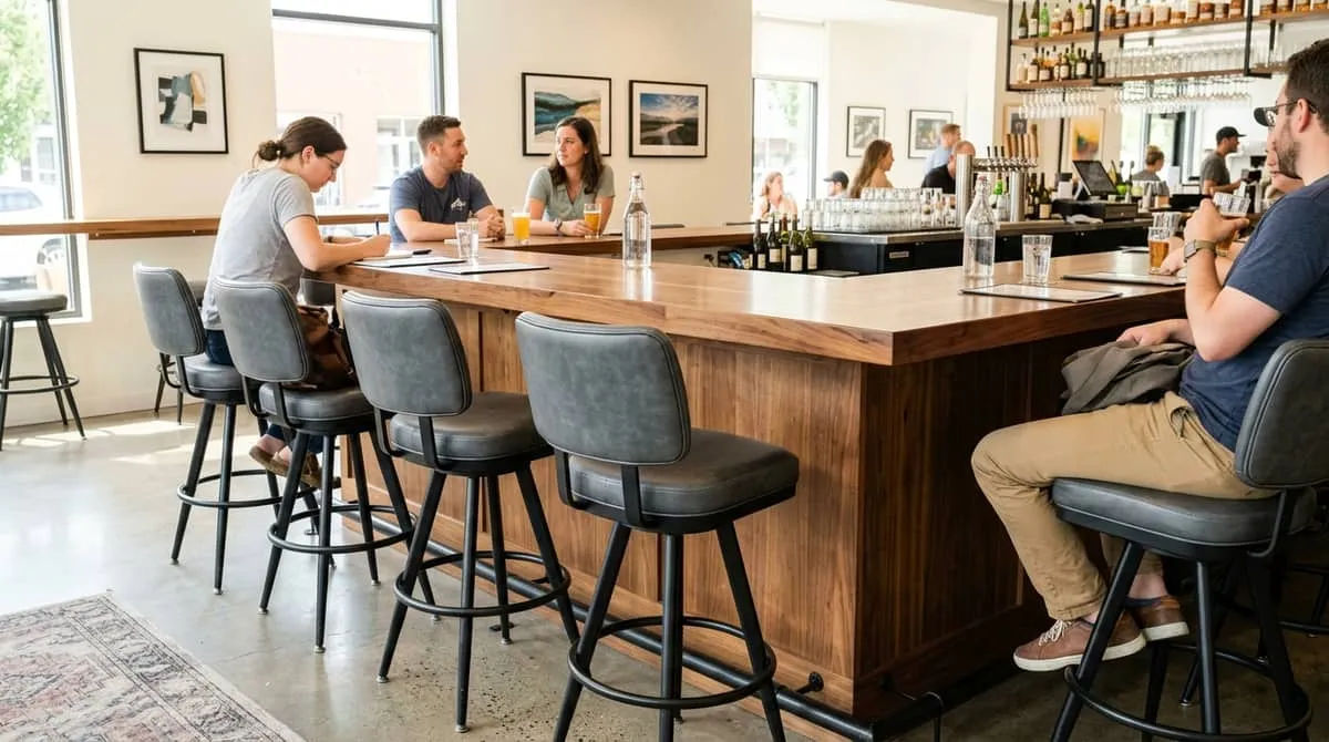 Hotel bar and lounge seating for Pearl District, Willamette River waterfront, and NW 23rd Avenue Portland properties