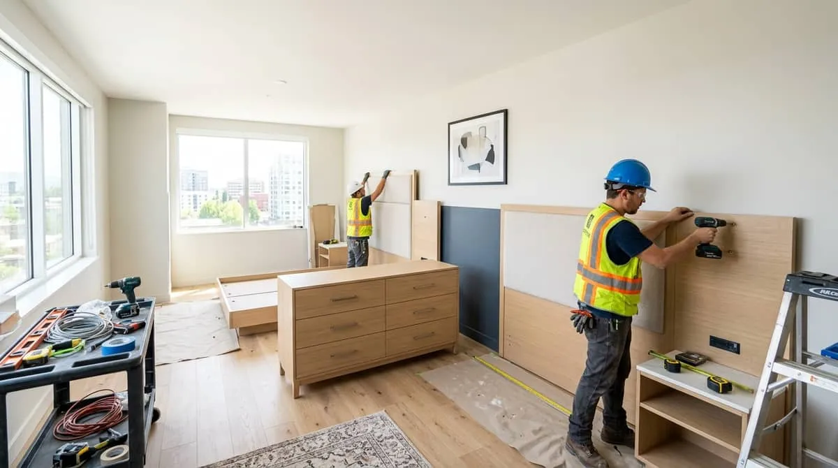 Phased hotel renovation and furniture procurement strategy for Portland OR properties working around convention calendar constraints