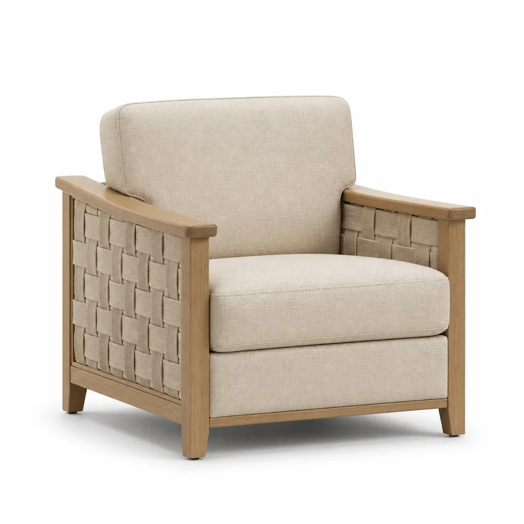 Ivory Weave Armchair, view 1