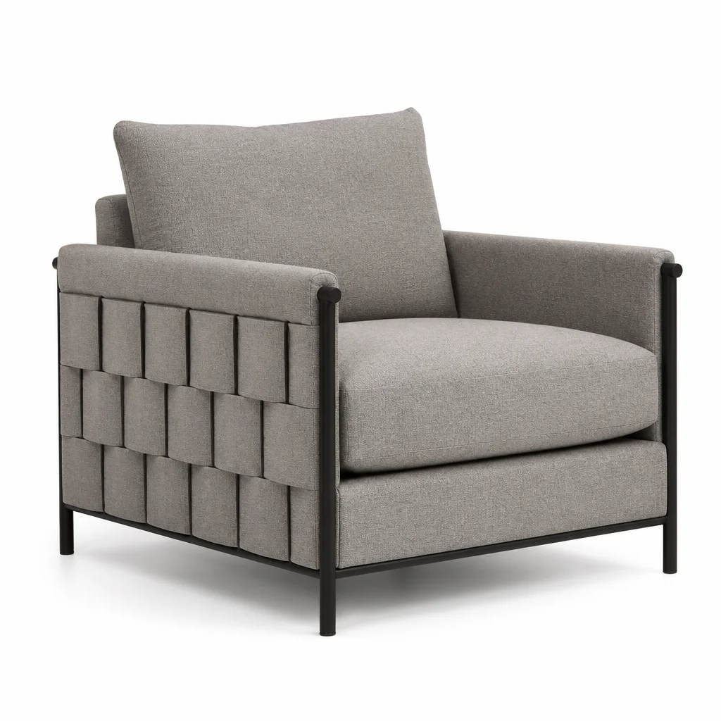 Slate Weave Armchair, view 1