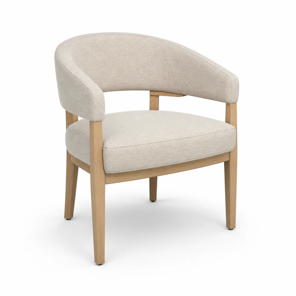 Ivory Hollow Armchair, view 1