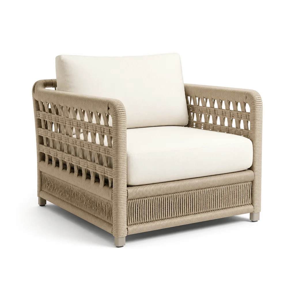 Ivory Harbor Outdoor Armchair, view 1