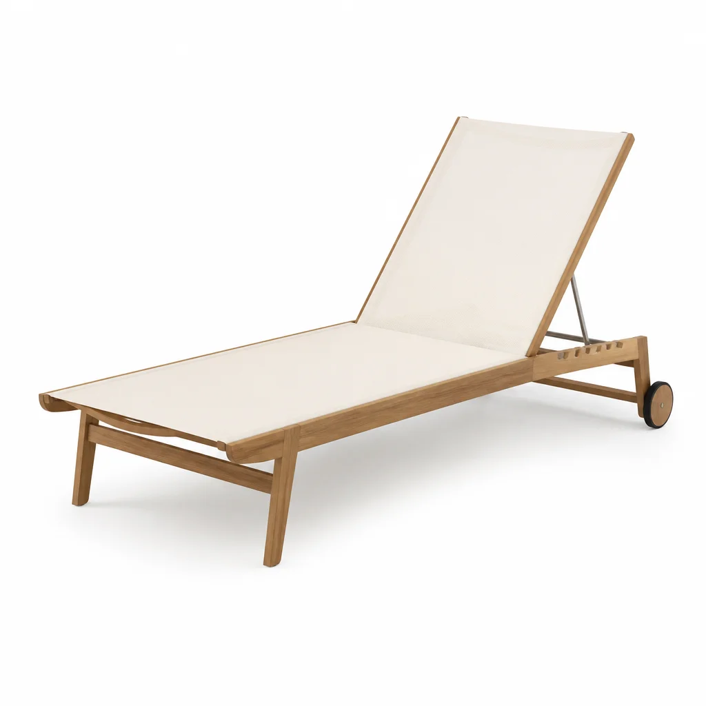 Ivory Crest Outdoor Chaise Lounge, view 1