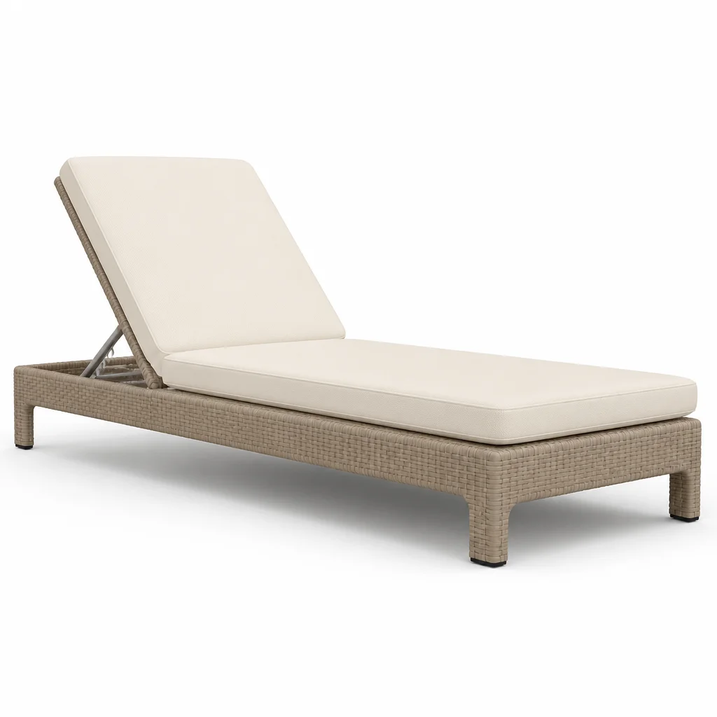 Ivory Weave Outdoor Chaise Lounge, view 1