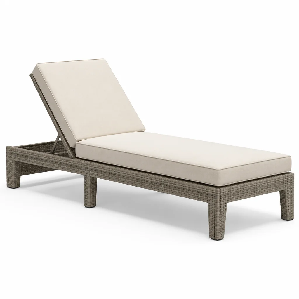 Ivory Wing Outdoor Chaise Lounge, view 1