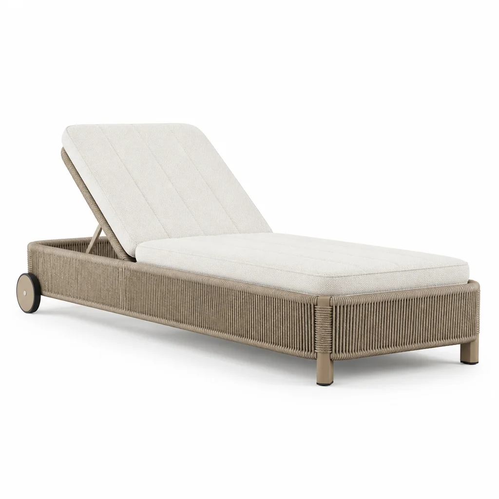 Ivory Bay Outdoor Chaise Lounge, view 1